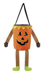 Cestino Zucca In Tessuto 18cm Accessori Halloween