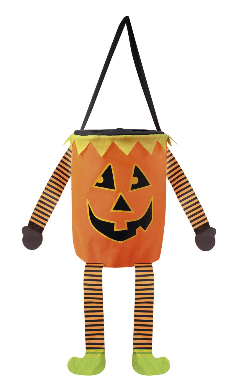 Cestino Zucca In Tessuto 18cm Accessori Halloween