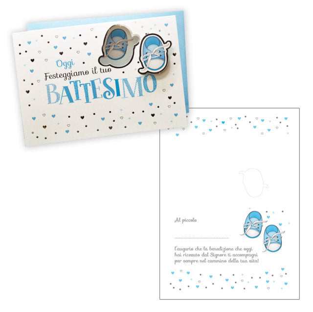 Biglietto di Auguri Oggi Festeggiamo Il Tuo Battesimo Bambino