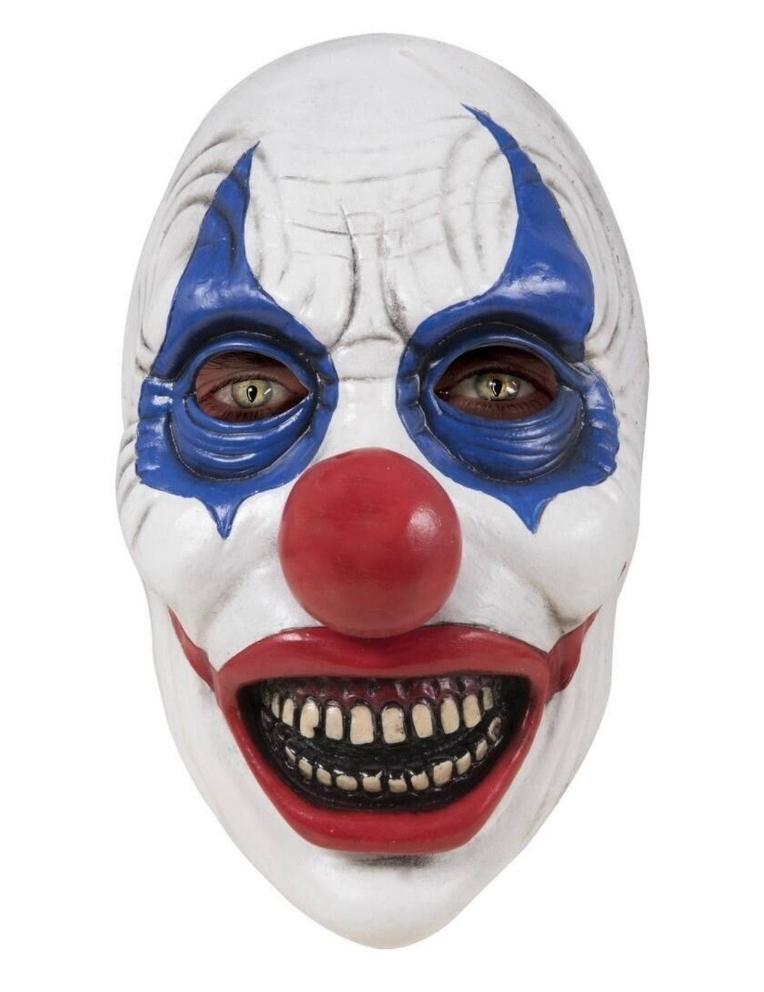 Maschera Di Halloween Clown Diabolico Bianco E Blu