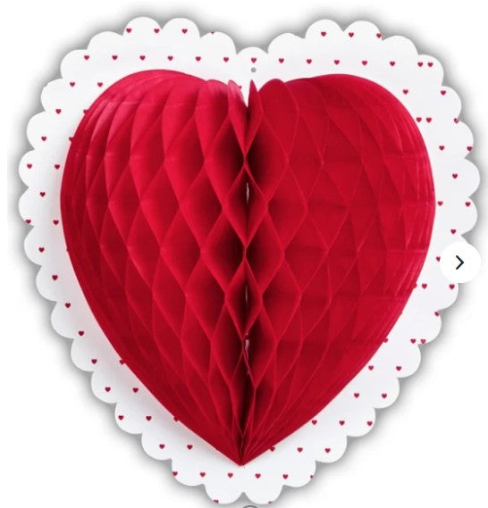 Decorazione Cuore Nido D'Ape San Valentino 25cm