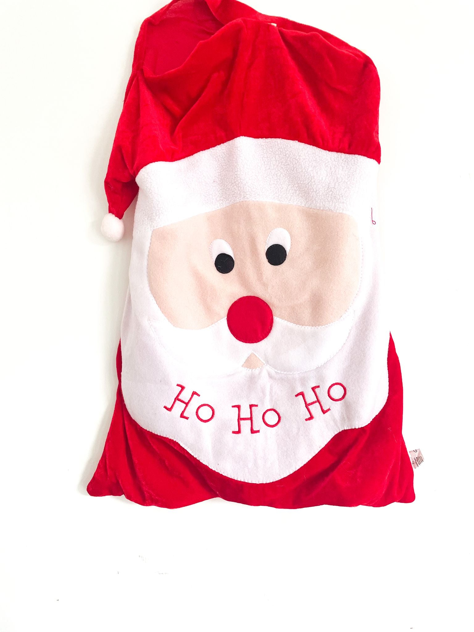 Sacco Natalizio Rosso Volto Di Babbo Natale 60x50cm