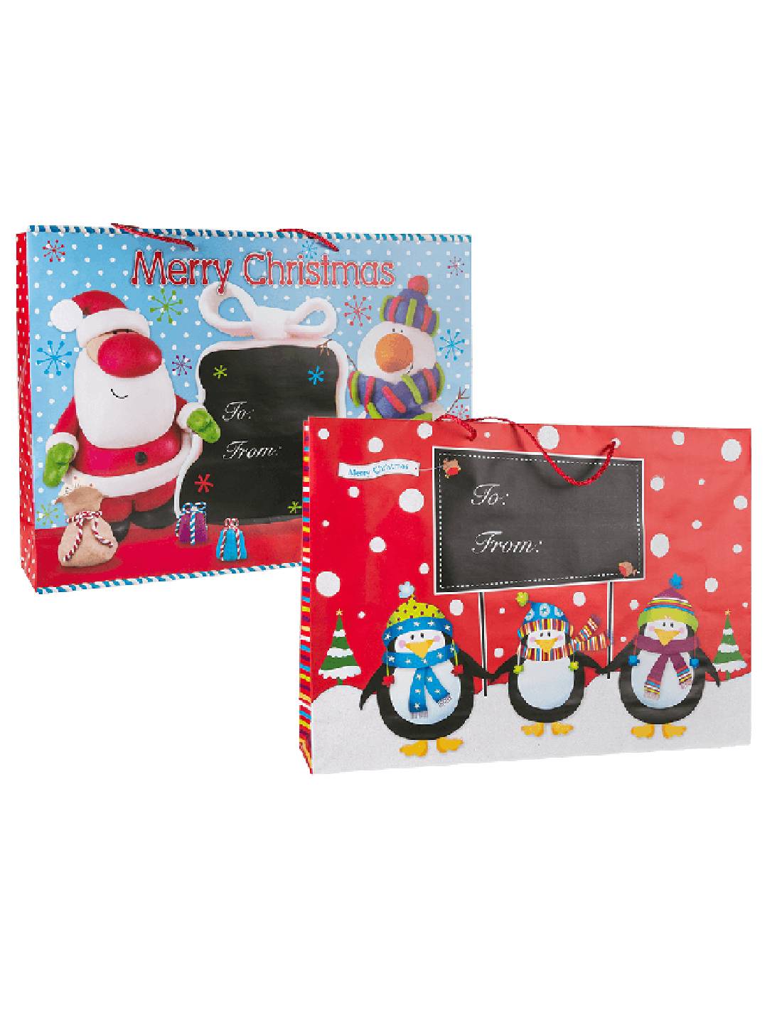 Busta Regalo Di Natale 45,5x33cm Prodotto Assortito
