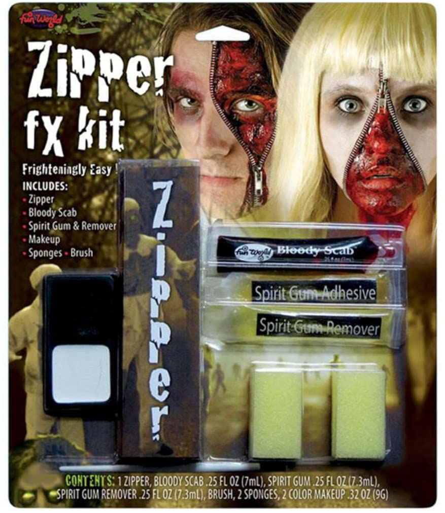 Kit Cerniera Su Volto Insanguinato Trucchi Halloween
