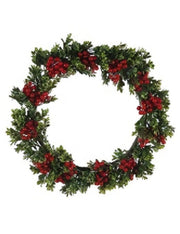 Ghirlanda Fuoriporta Di Natale Con Bacche Rosse 45cm