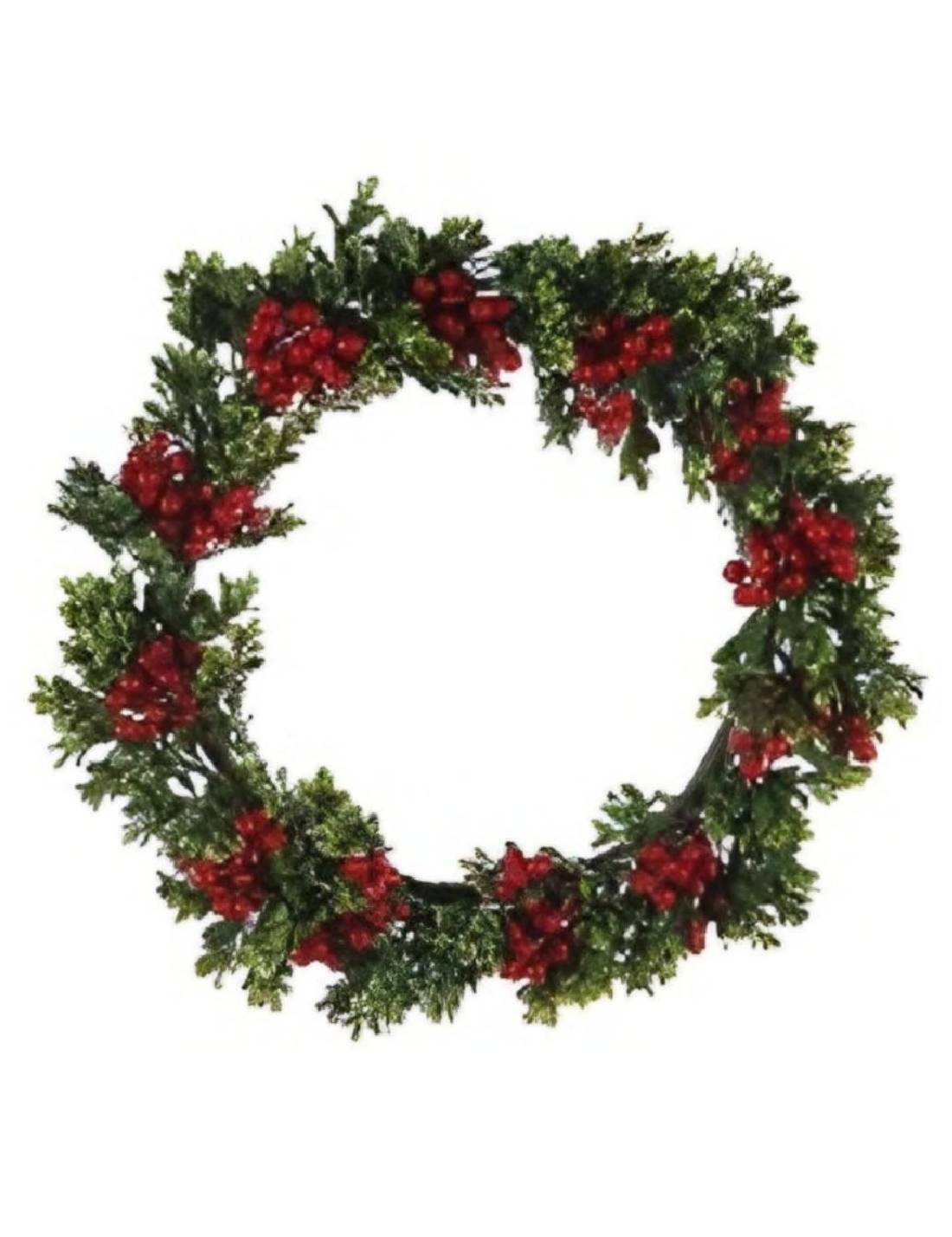 Ghirlanda Fuoriporta Di Natale Con Bacche Rosse 45cm