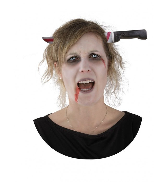 Frontino Di Halloween Con Coltello Infilzato Insanguinato