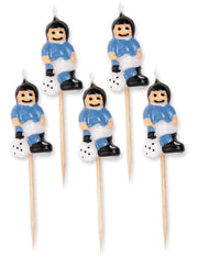 Candeline Di Compleanno In Cera Picks Calciatore 8cm 5pz.