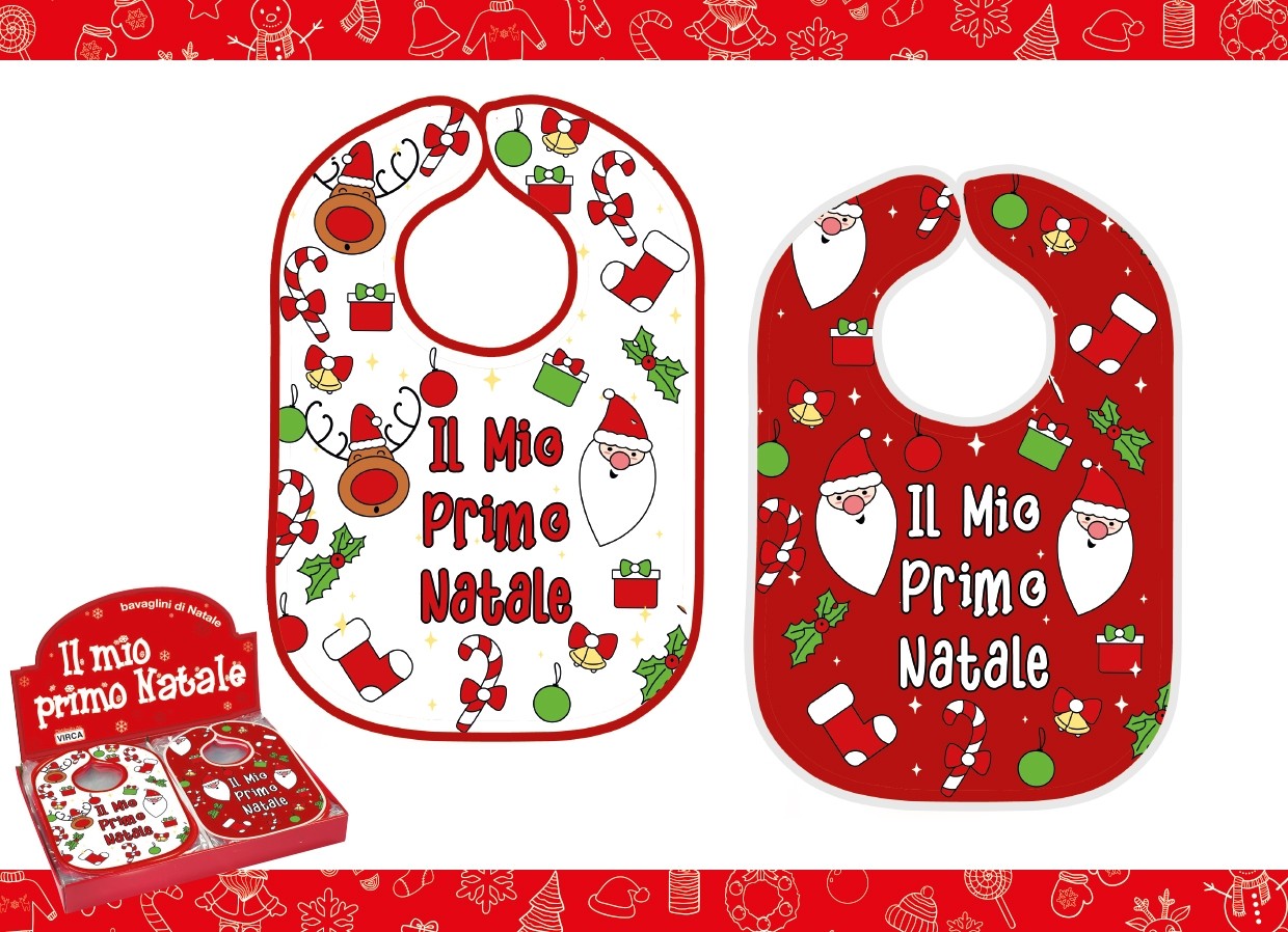 Bavaglino Primo Natale Colori Assortiti