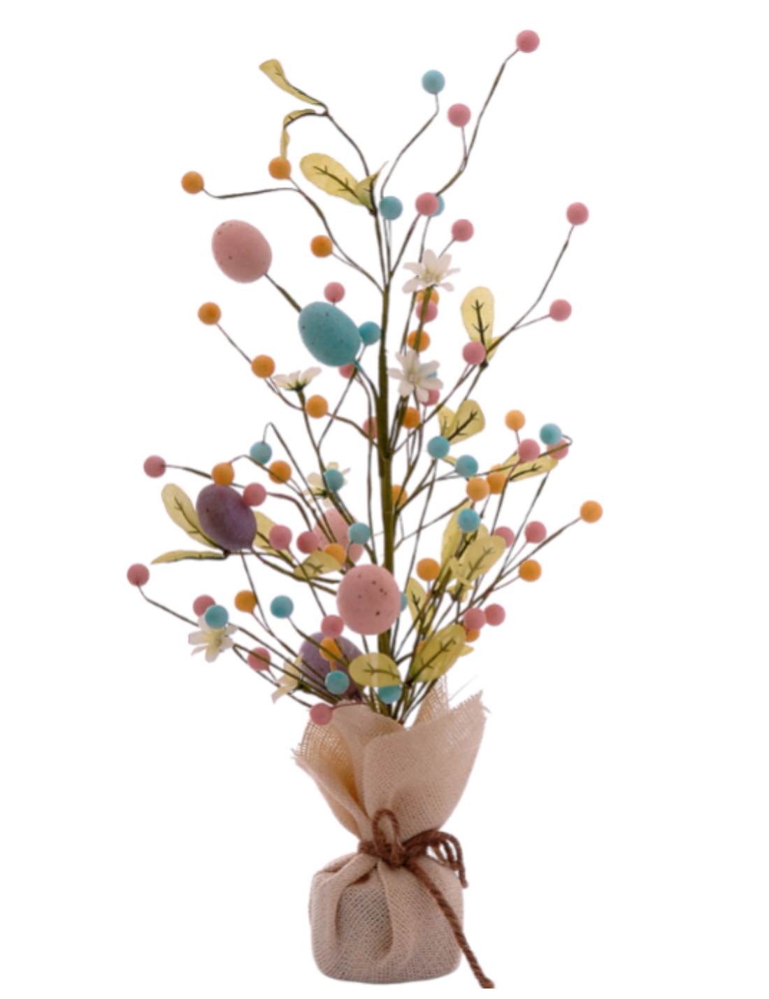 Pianta Decorativa Con Uova Di Pasqua Colorate 50cm