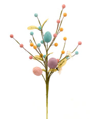 Ramo Decorativo Con Uova Di Pasqua Colorate 50cm
