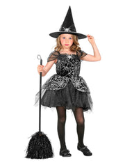 Costume Di Halloween Strega Per Bambina 8/10 Anni