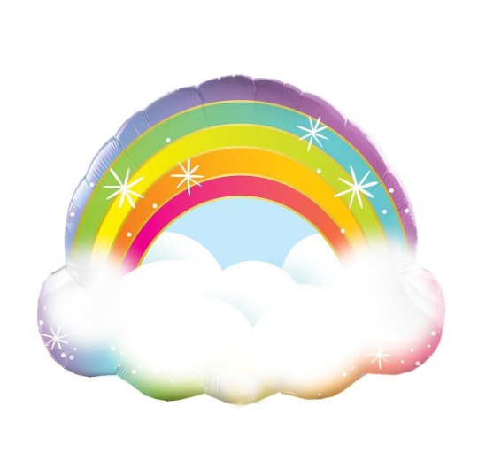 Palloncino Metalfoil Nuvola Con Arcobaleno 32" 81cm