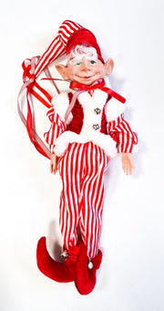 Elfo Con Vestito A Righe 50cm