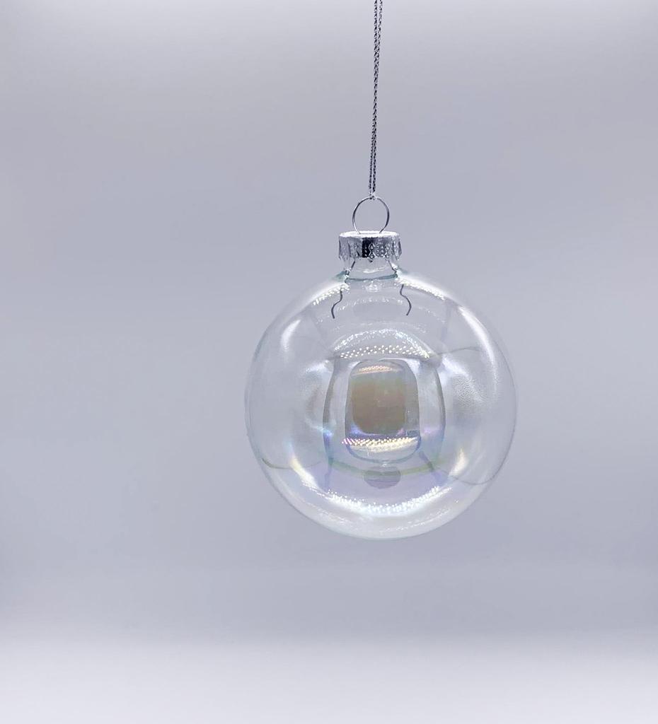 Palline Albero Di Natale In Vetro Trasparente 10cm 1Pz