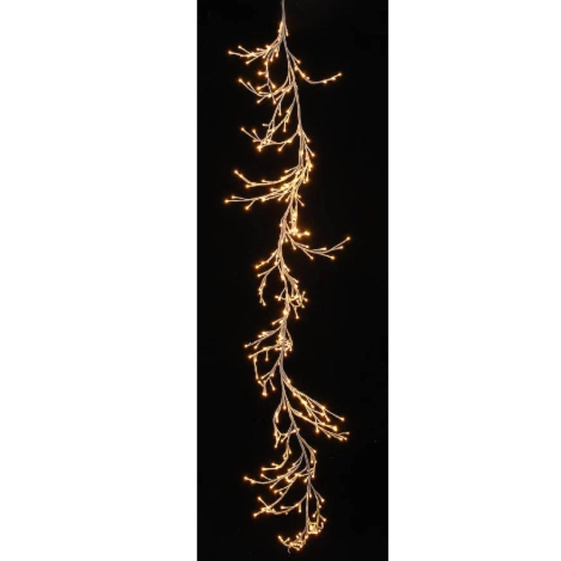 Addobbo Natale Ramo 250cm Con Luci Led Calde