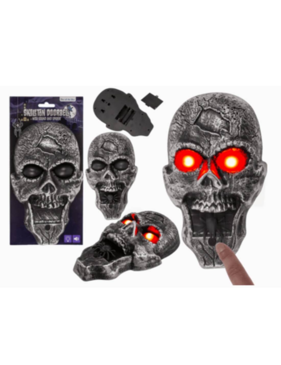 Campanello Di Halloween Manuale Fuoriporta Scheletro Luminoso Con Suono