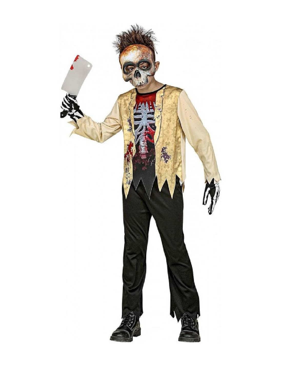 Costume Di Halloween Bambino Scheletro Zombie 4/5 Anni