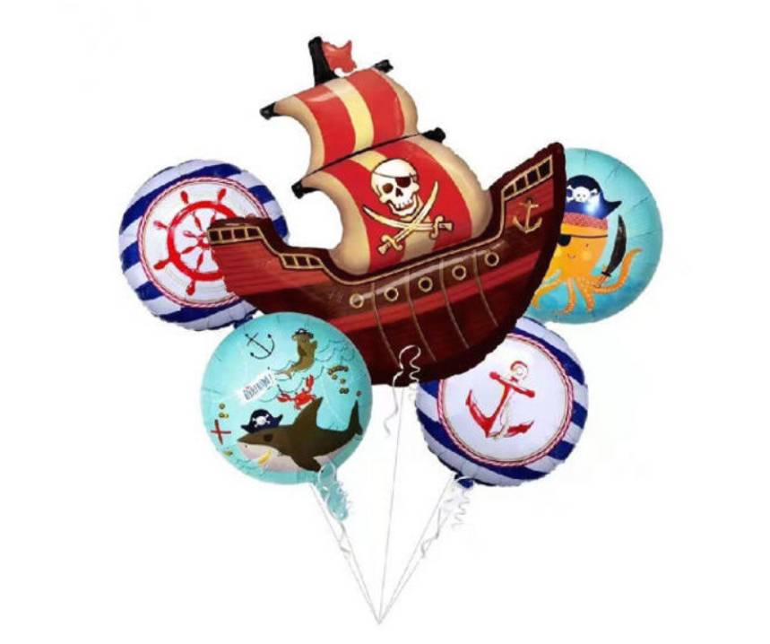Palloncini Metalfoil Pirata 5pz 80cm