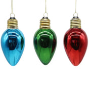 Pallina Albero Di Natale In Vetro Lampadina Lucida Colorata 8cm Assortita