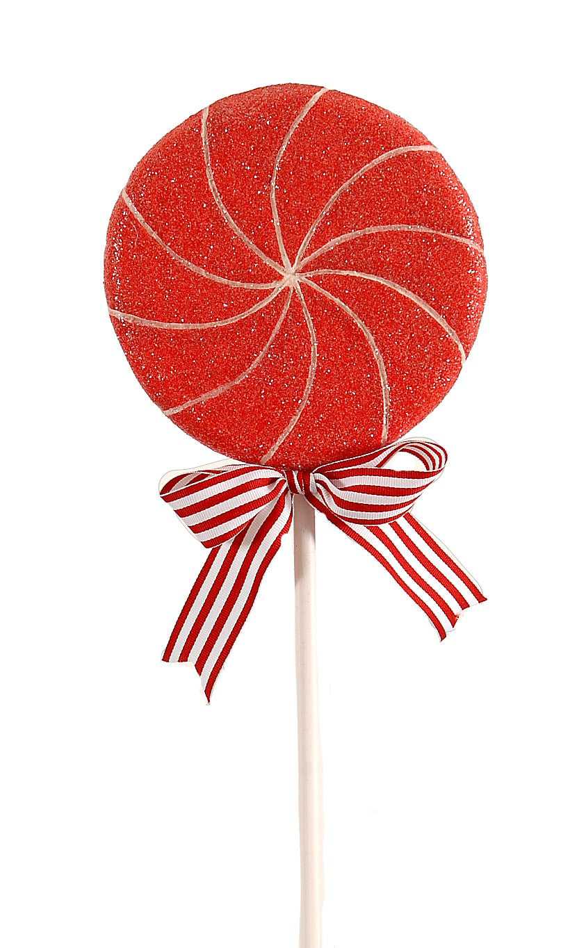 Addobbo Albero Di Natale Lecca Lecca Vortice Rosso 54cm