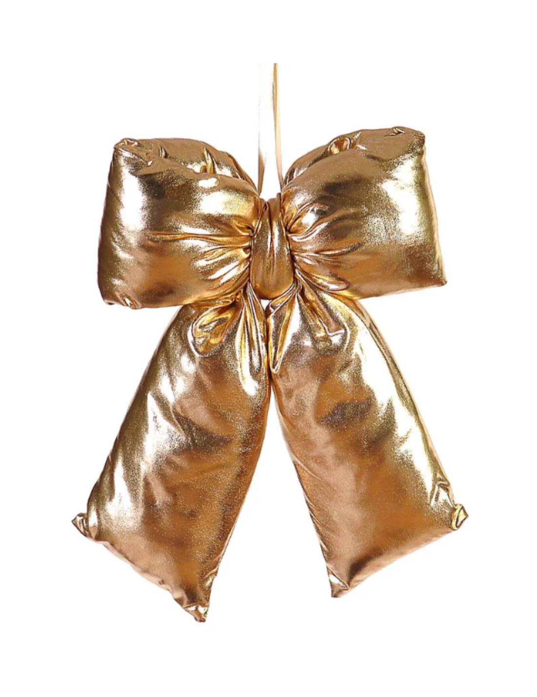 Addobbo Albero Di Natale Fiocco Oro 48cm
