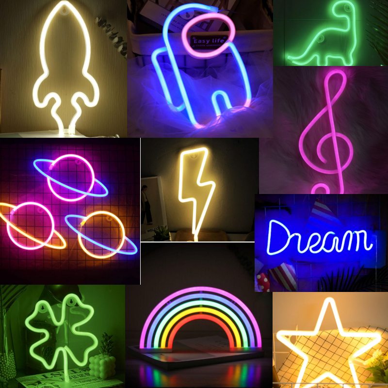 Lampada Insegna Neon Led Forme Assortite