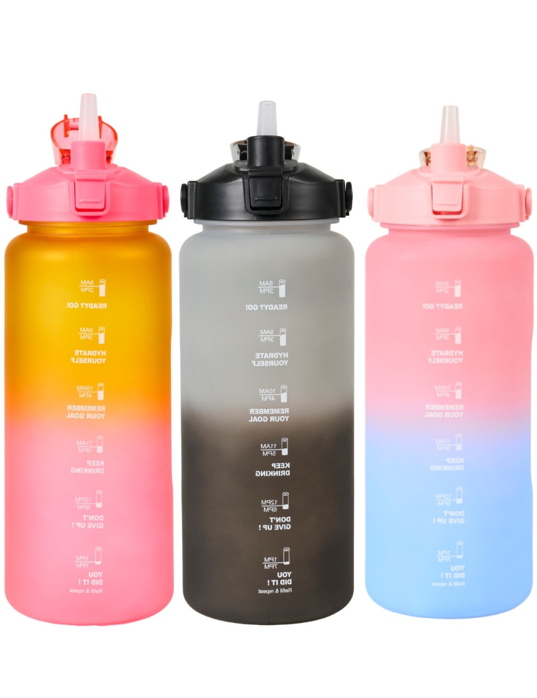 Borraccia Sportiva Motivazionale Con Cannuccia Rainbow Gradient 2L Olli