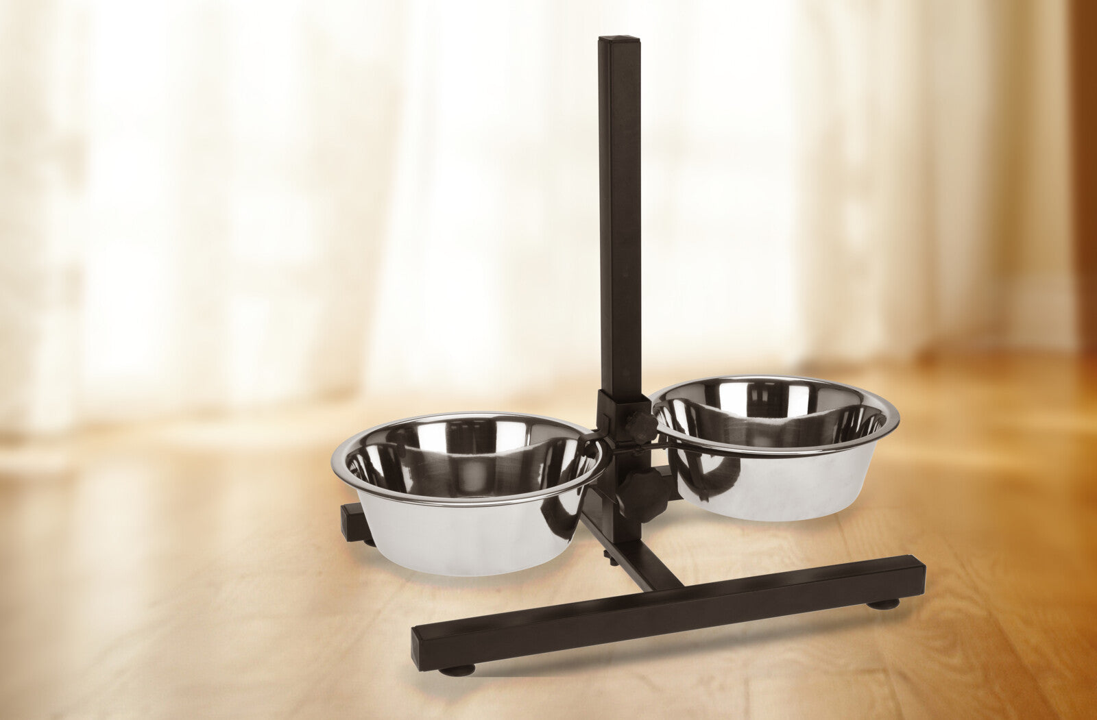 Set 2 Ciotole Cane In Acciaio Con Supporto Regolabile 1,8 Litri