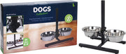 Set 2 Ciotole Cane In Acciaio Con Supporto Regolabile 1,8 Litri
