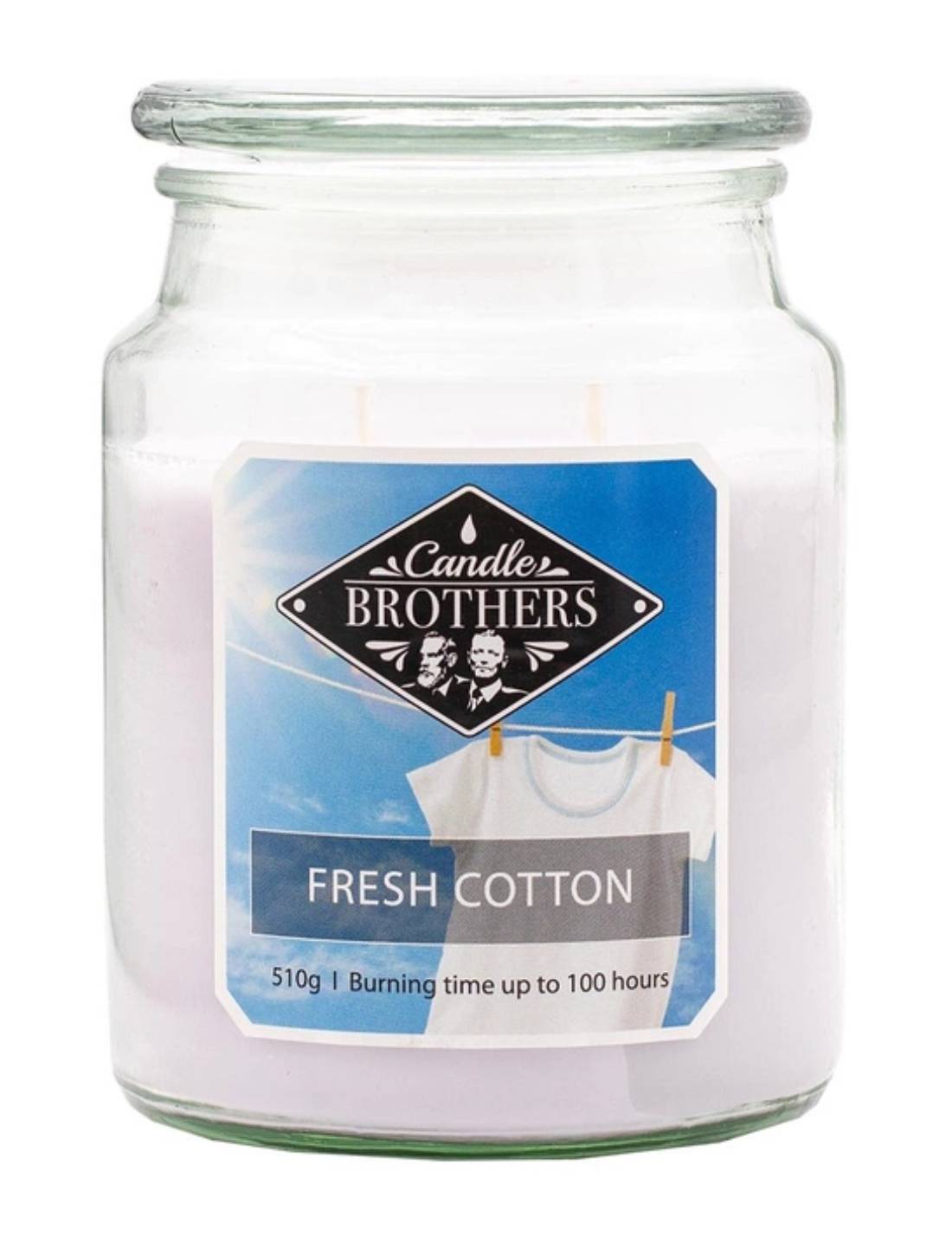 Candela Profumata In Vetro Candle Brothers 510gr - Cotone Fresco