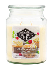 Candela Profumata In Vetro Candle Brothers 510gr - Cupcake Vaniglia