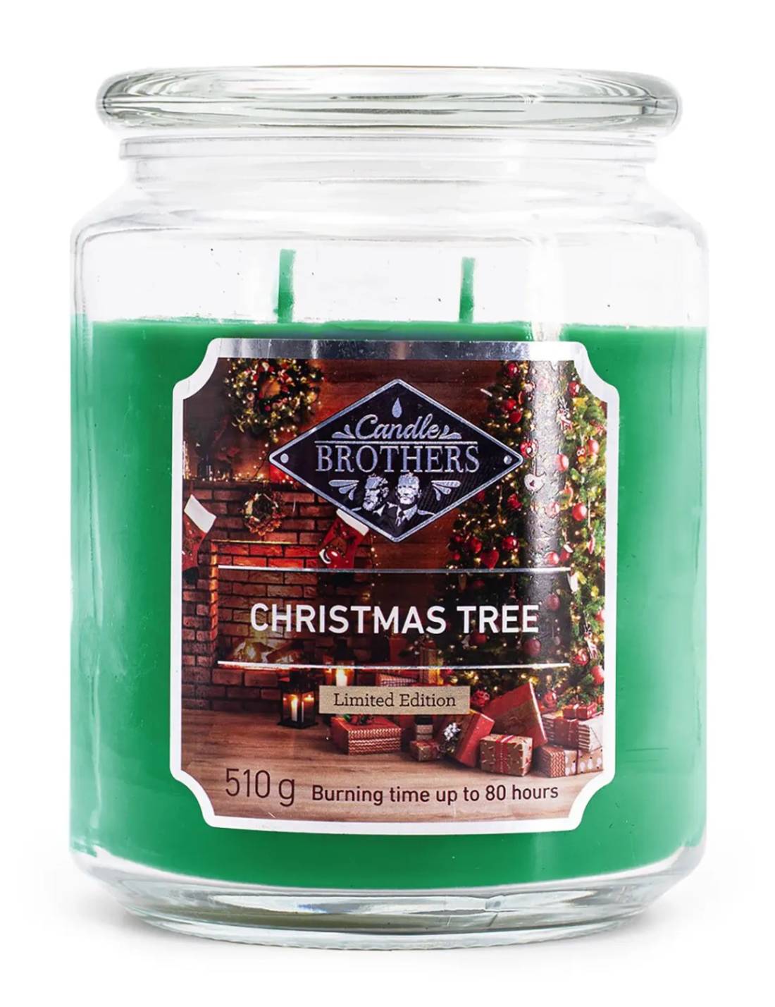 Candela Profumata In Vetro Candle Brothers 510gr - Albero Di Natale