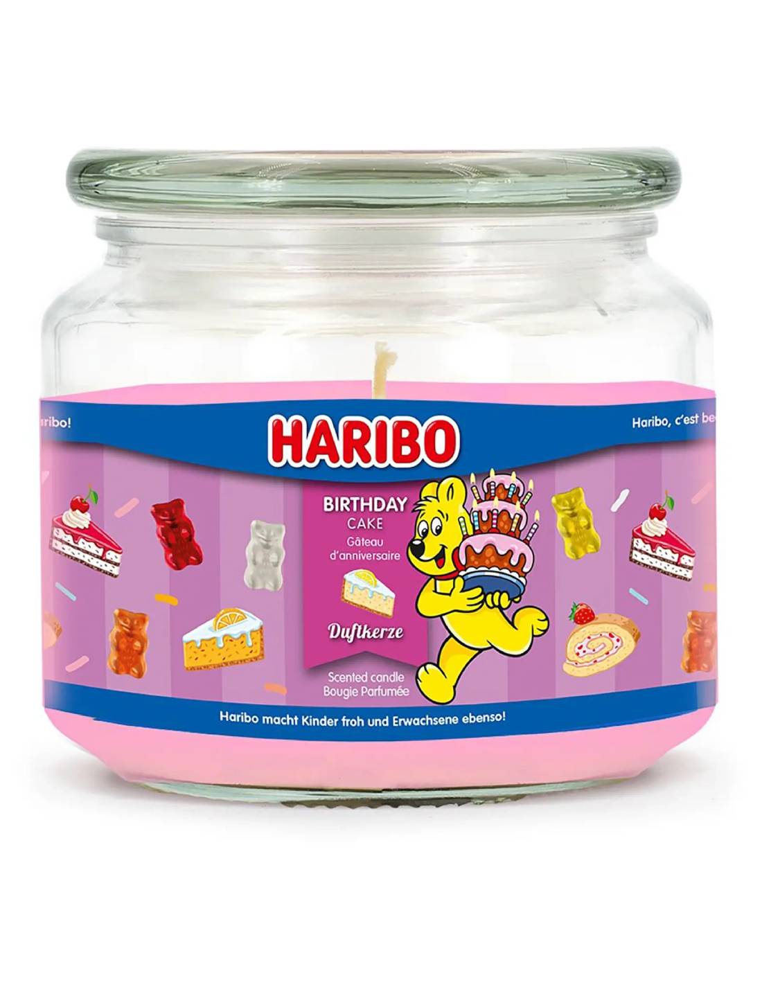 Candela Profumata In Vetro Haribo 300gr - Torta Di Compleanno