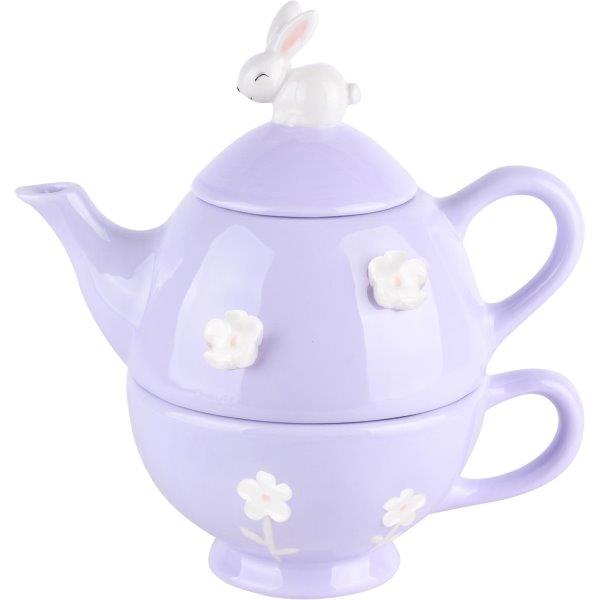 Teiera Per Tè In Ceramica Lilla Coniglio