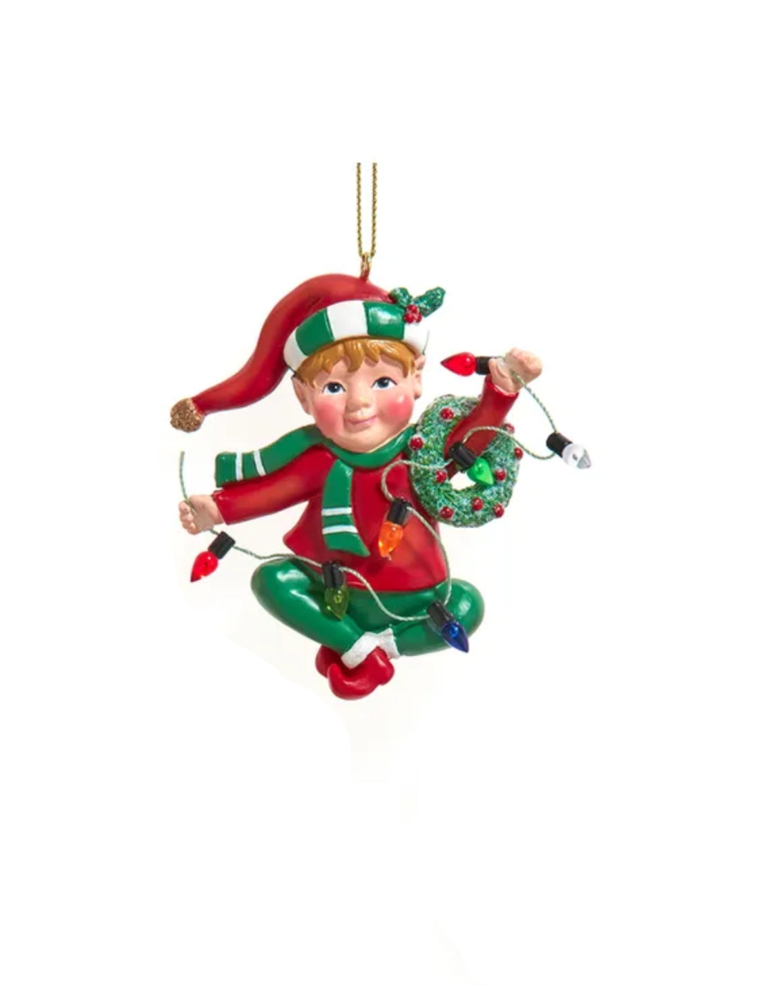Addobbo Albero Di Natale Resina Elfo Con Doni Prodotto Assortito