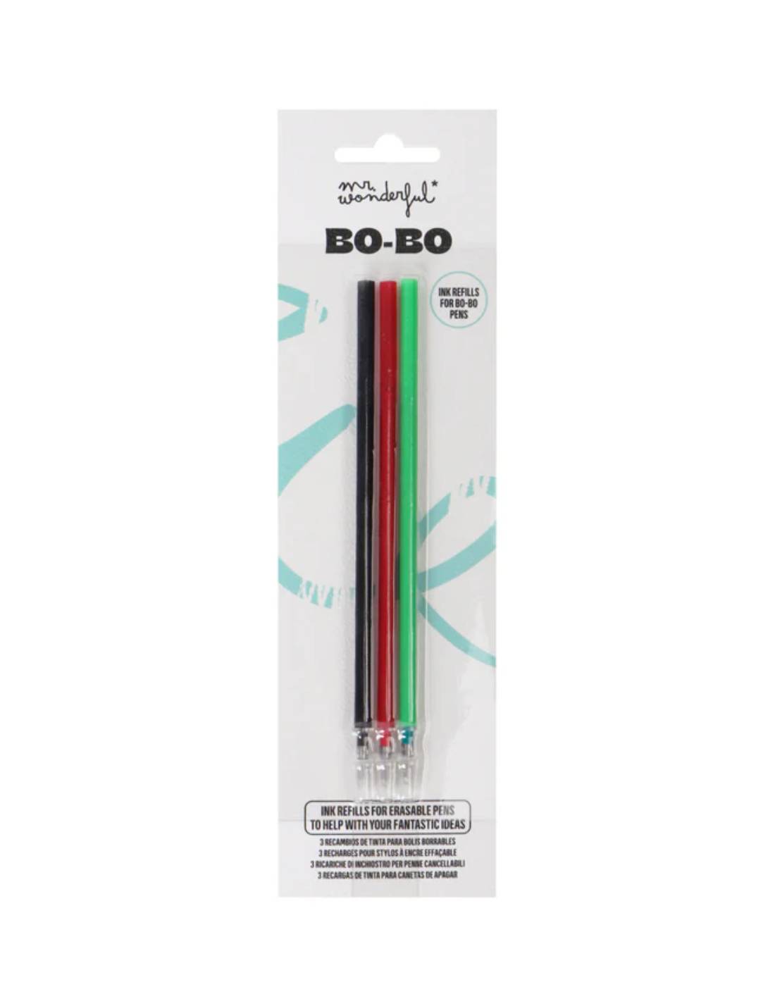 Set 3 Refill Penna Cancellabile Bo-Bo