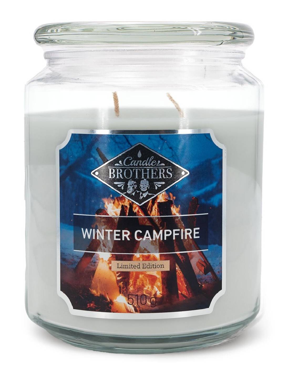 Candela Profumata In Vetro Candle Brothers 510gr - Falò Invernale