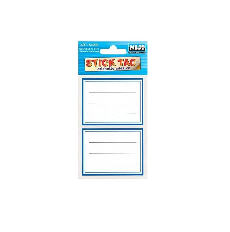 Set Etichette Nominative Con Bordo Blu 7cm