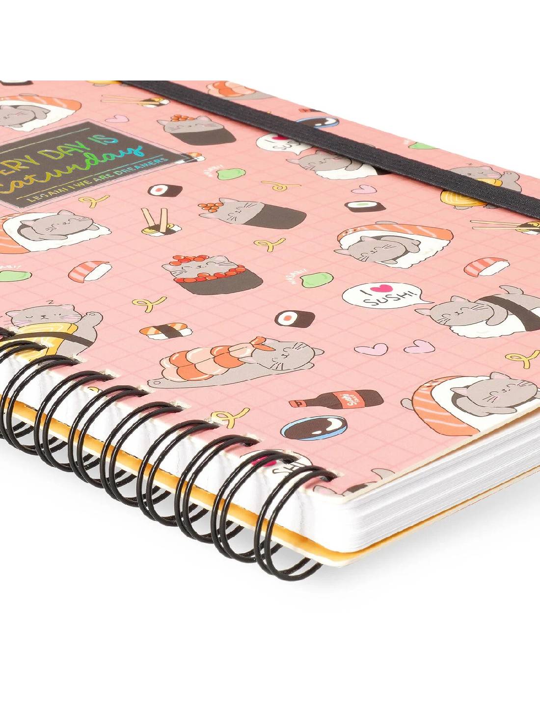 Quaderno Con Spirale A Righe Sushi Cat Legami A5