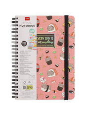 Quaderno Con Spirale A Righe Sushi Cat Legami A5