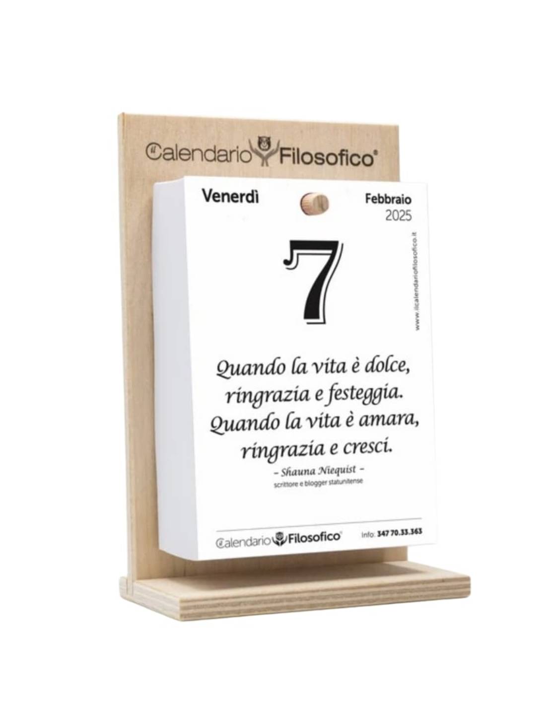 Calendario Filosofico 2026 Con Supporto In Legno A6