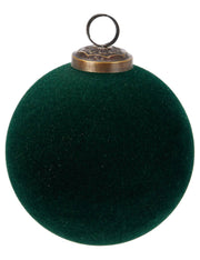 Pallina Albero Di Natale In Velluto Verde d10cm