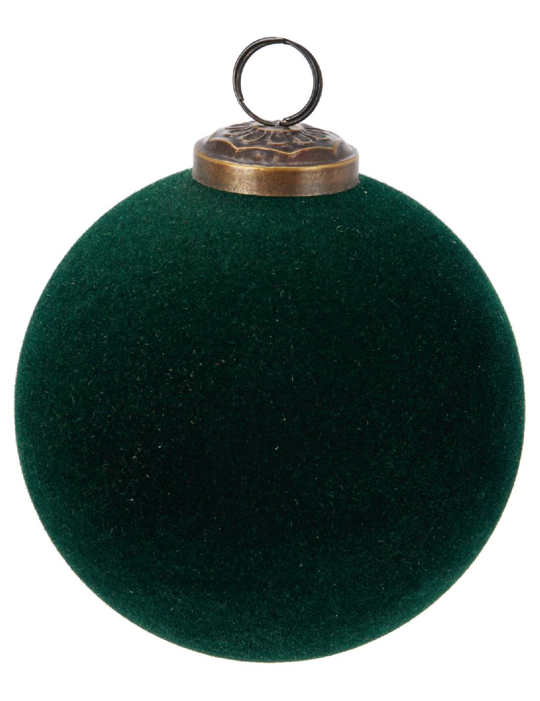 Pallina Albero Di Natale In Velluto Verde d10cm
