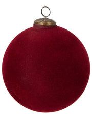 Pallina Albero Di Natale Velluto Rosso d15cm