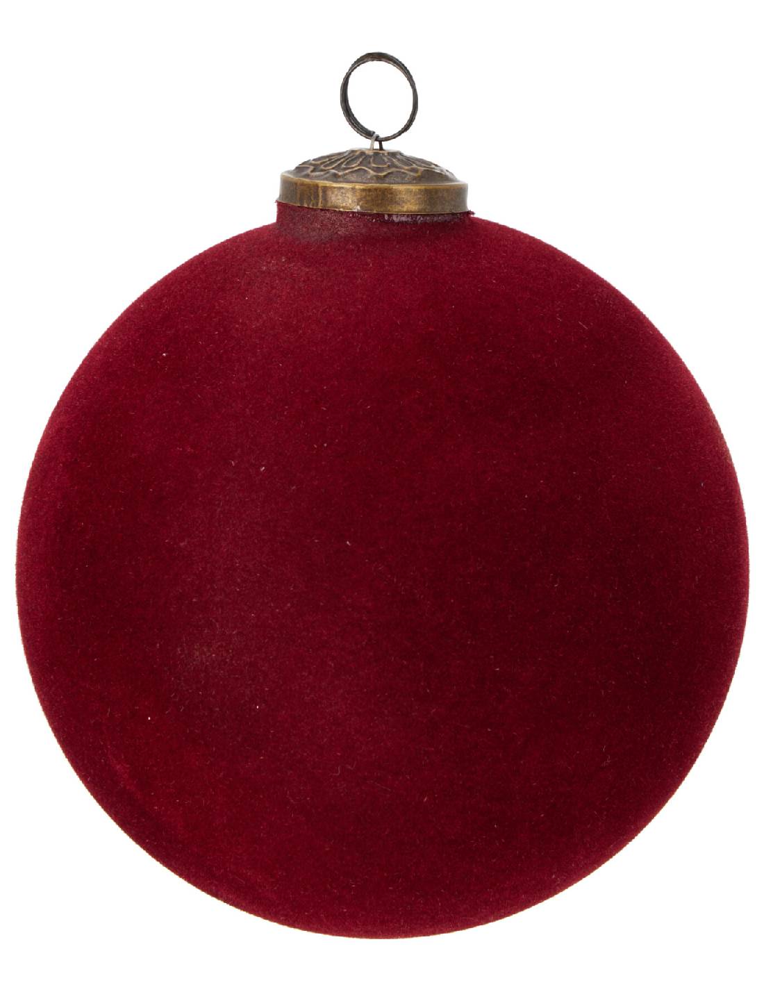 Pallina Albero Di Natale Velluto Rosso d15cm