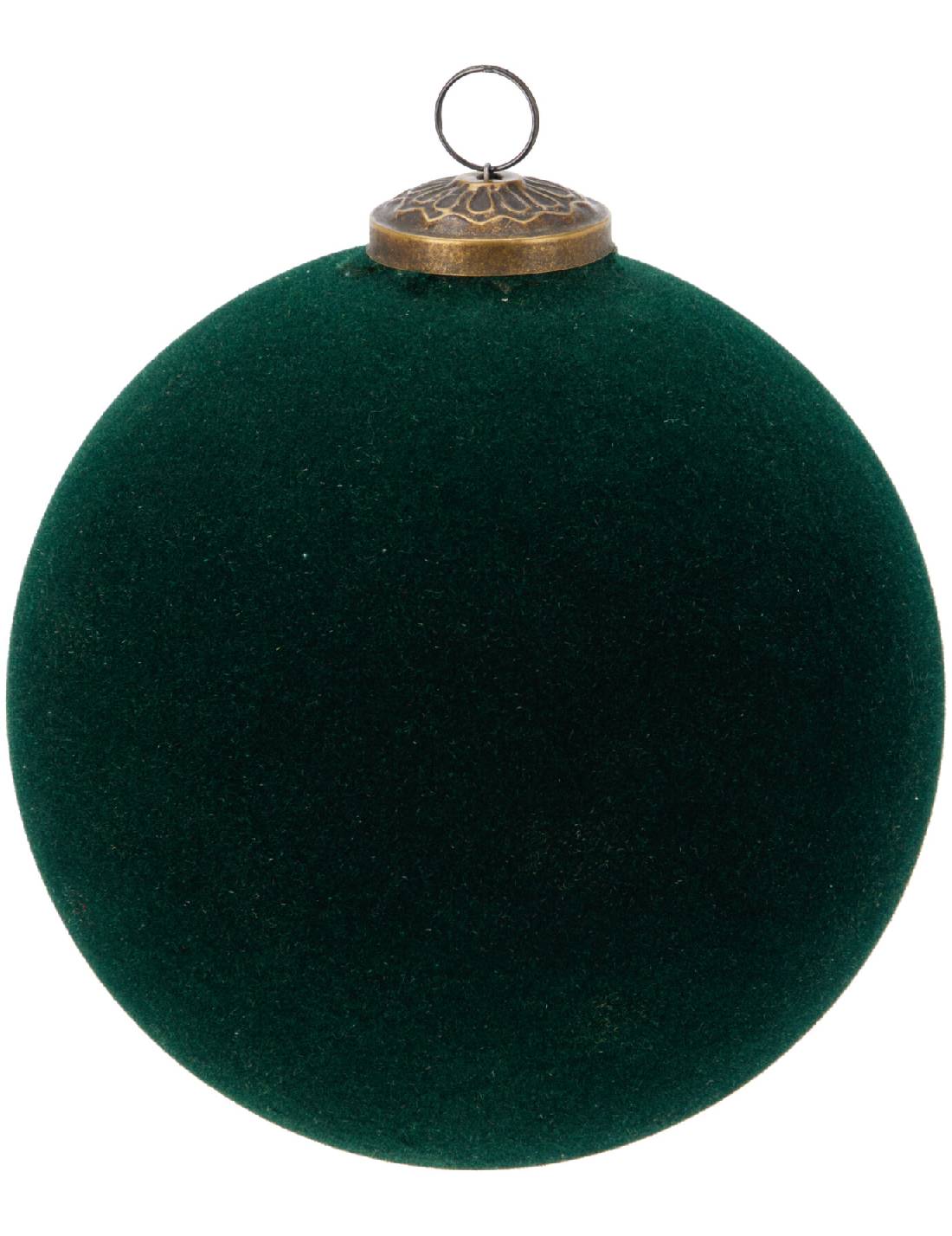 Pallina Albero Di Natale Velluto Verde d15cm