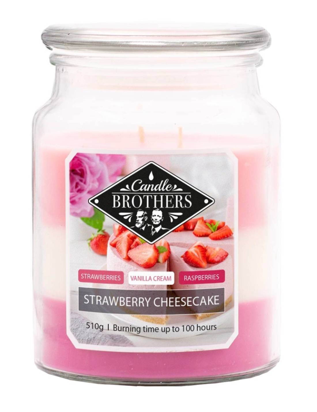 Candela Profumata In Vetro Candle Brothers 510gr - Cheesecake Alla Fragola