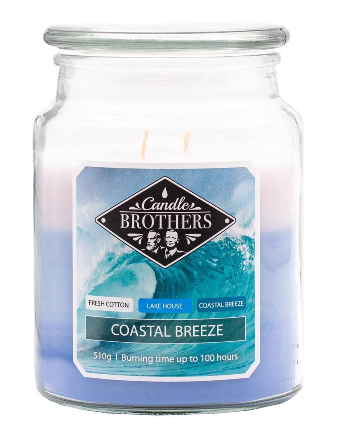 Candela Profumata In Vetro Candle Brothers 510gr - Coastal Breeze