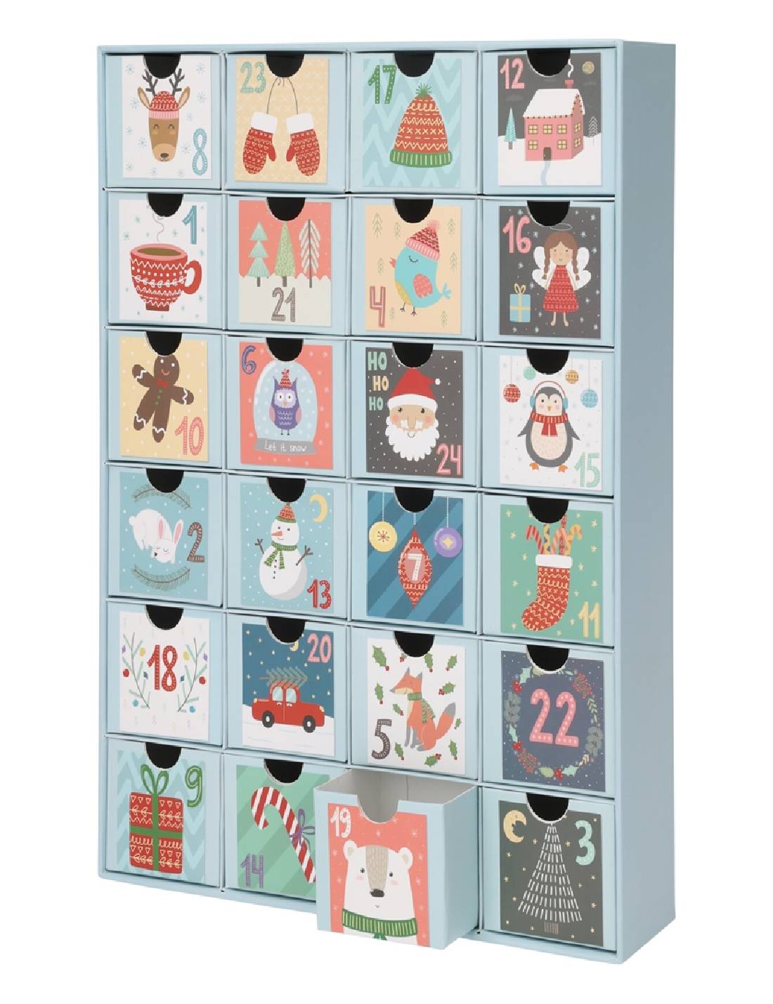 Calendario Dell'Avvento In Carta 38cm 24 Caselle